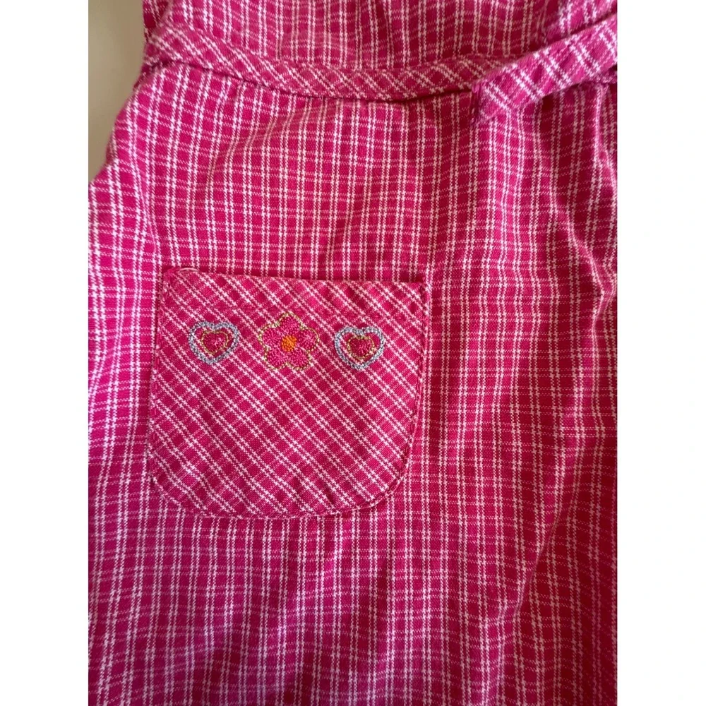 OshKosh B'gosh Dress Set‎ Baby Girls 18M Pink Plaid Vintage Gingham Bloomers 2pc